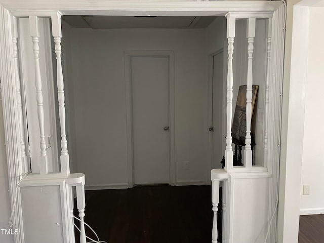 interior space featuring dark hardwood / wood-style flooring