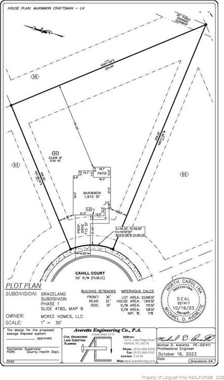 145 Cahill, Home, Raeford, NC 28376 - survey map / technical document