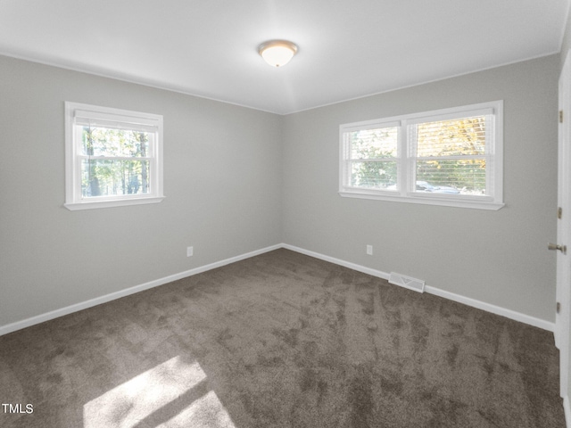 carpeted spare room featuring a healthy amount of sunlight