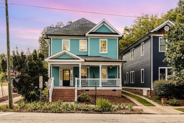 view of front of property with a porch