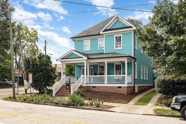 view of front of home with covered porch