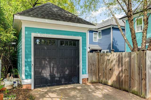 view of garage