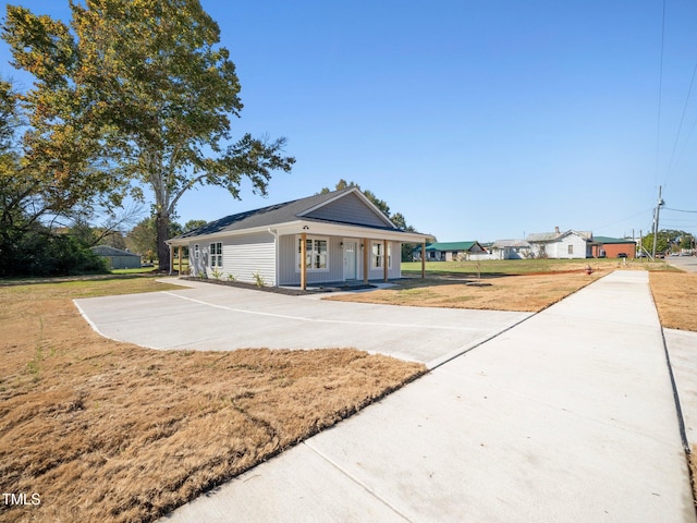 view of single story home