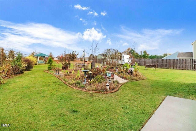 view of yard featuring a gazebo