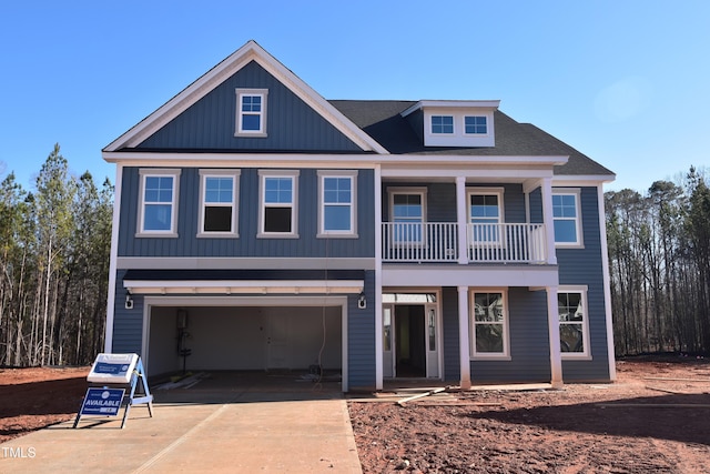 view of front of home with a garage