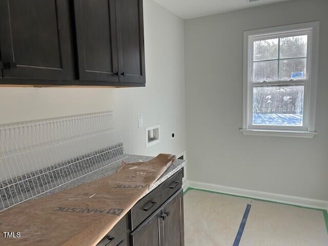 kitchen with dark brown cabinets