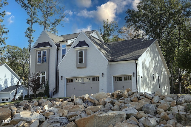 exterior space featuring a garage