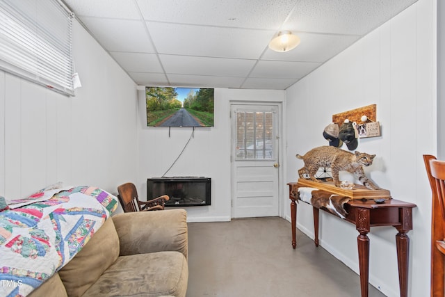 bedroom with a drop ceiling