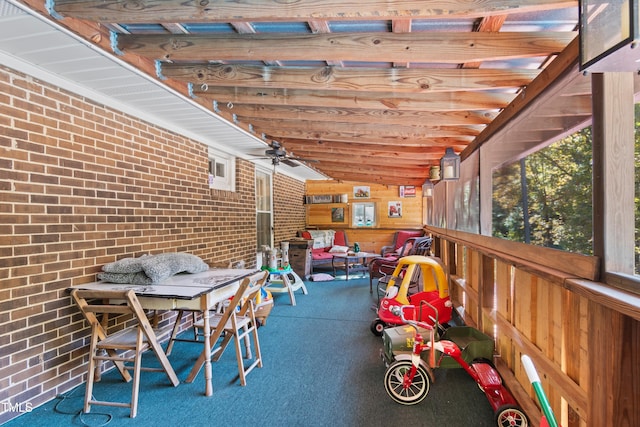 view of patio / terrace with ceiling fan