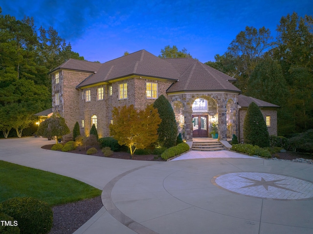 view of front of home featuring french doors