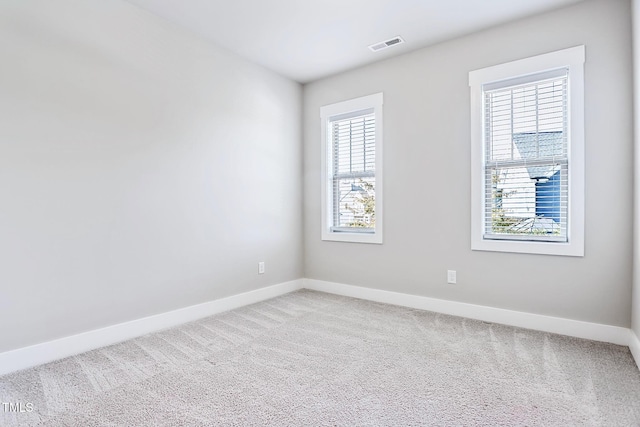 unfurnished room featuring carpet and a wealth of natural light