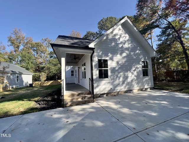 2710-A Mansfield Ave, Durham, NC 27703 - view of front of property featuring a ceiling fan and a patio area