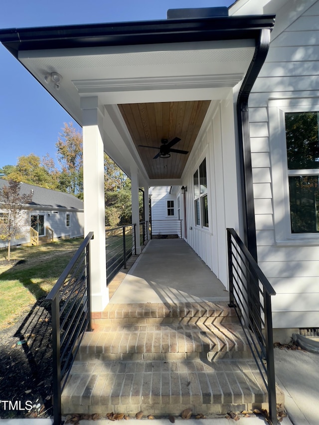 2710-A Mansfield Ave, Durham, NC 27703 - covered porch featuring a ceiling fan