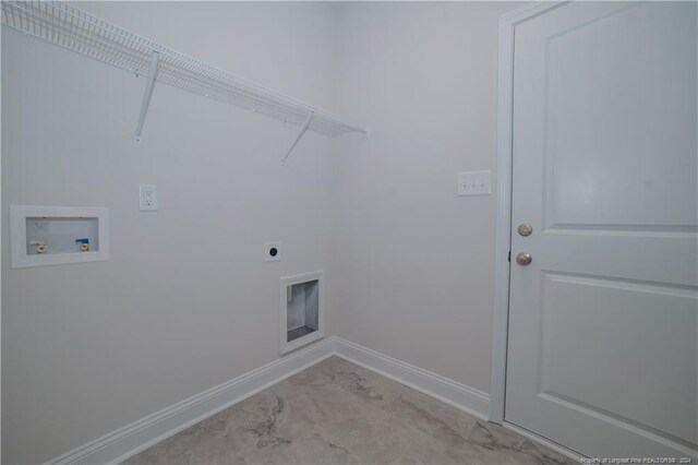 laundry room with hookup for a washing machine and hookup for an electric dryer