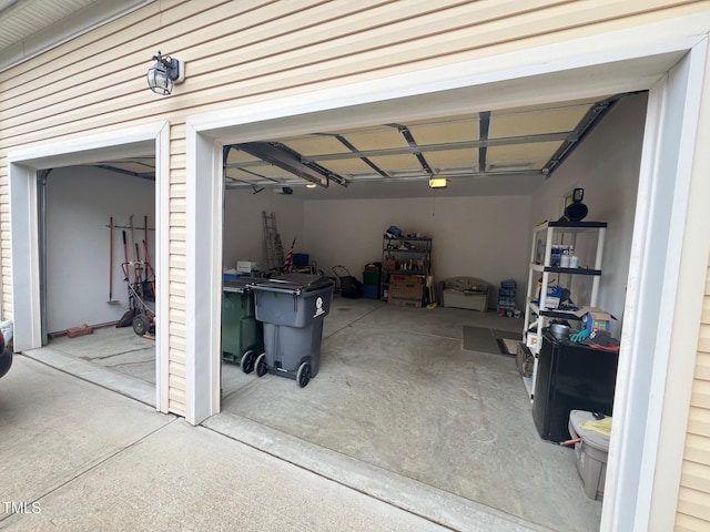 view of garage