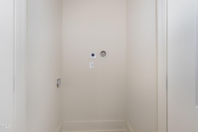 clothes washing area featuring washer hookup and hookup for an electric dryer