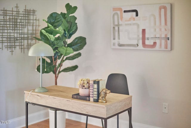 office featuring wood-type flooring