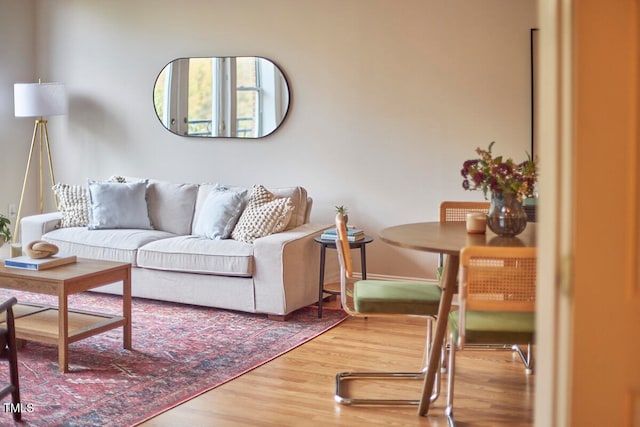 living room featuring wood-type flooring