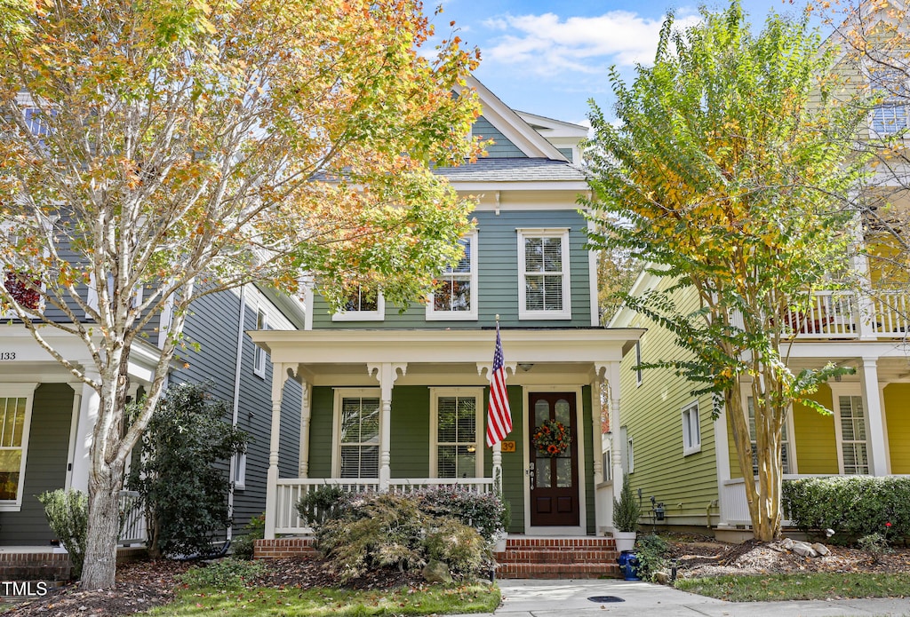 view of front of house with covered porch