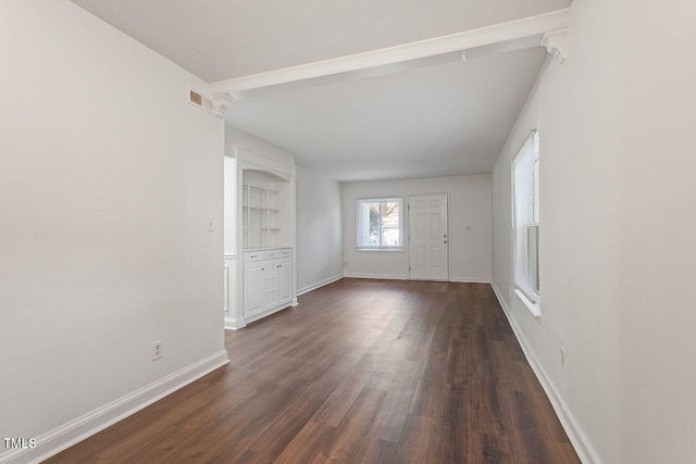 interior space featuring dark wood-type flooring