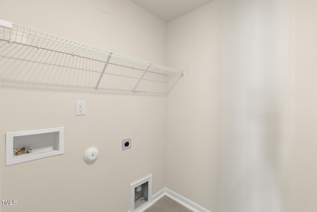 laundry area featuring hookup for a gas dryer, hookup for an electric dryer, and hookup for a washing machine