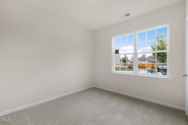 carpeted empty room featuring plenty of natural light