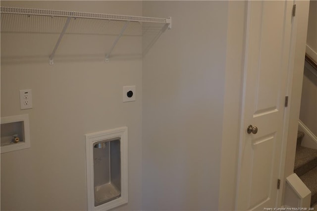 laundry room with hookup for an electric dryer, washer hookup, and laundry area