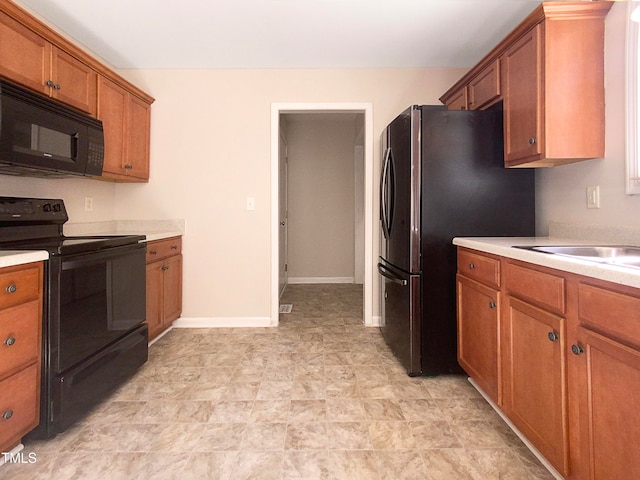 kitchen featuring black appliances