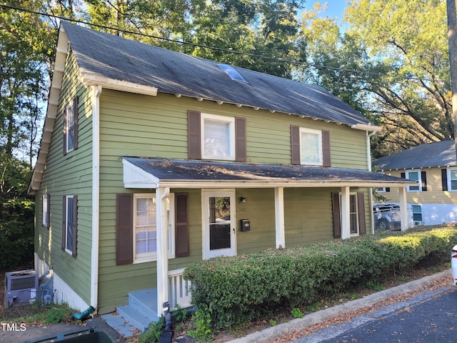 view of front of house featuring central AC