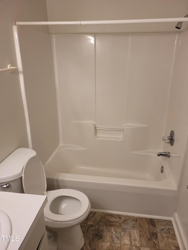 full bathroom with vanity, toilet, and shower / bath combination