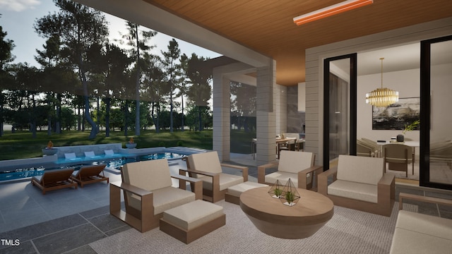 211 Reynolds Rd, Raleigh, NC 27609 - view of patio with an outdoor pool and outdoor lounge area