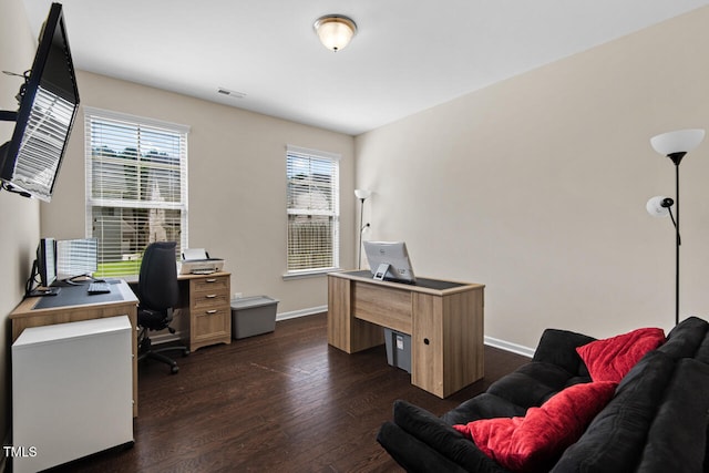 office featuring dark hardwood / wood-style floors