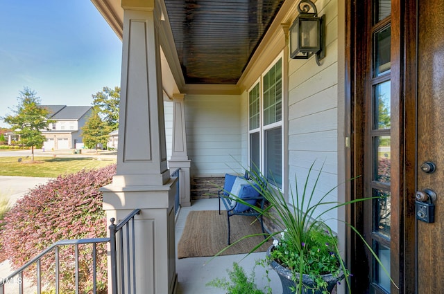 exterior space with covered porch