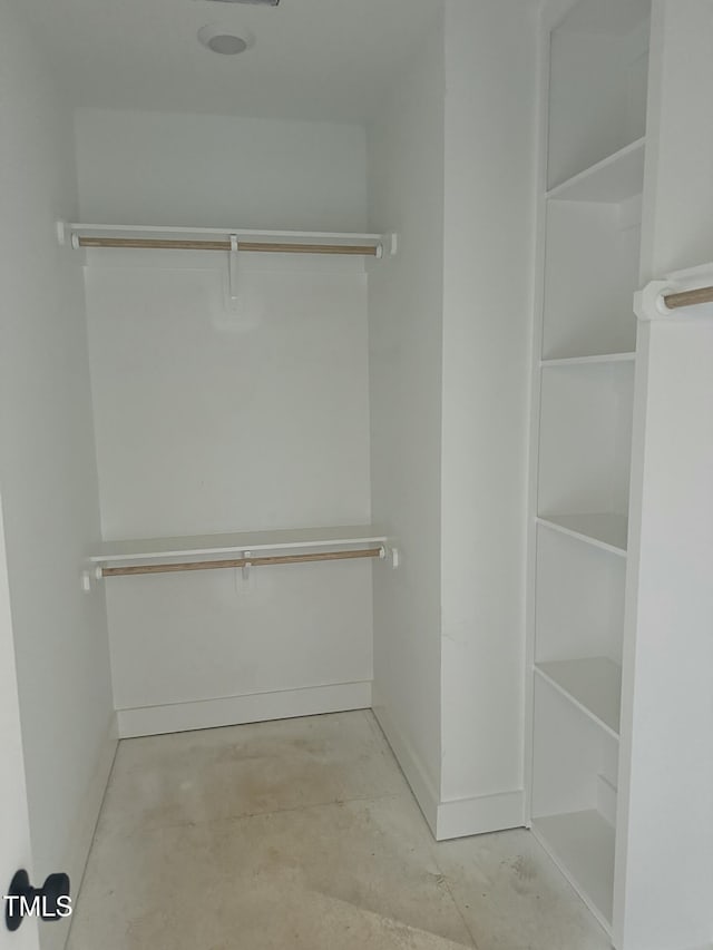 view of walk in closet