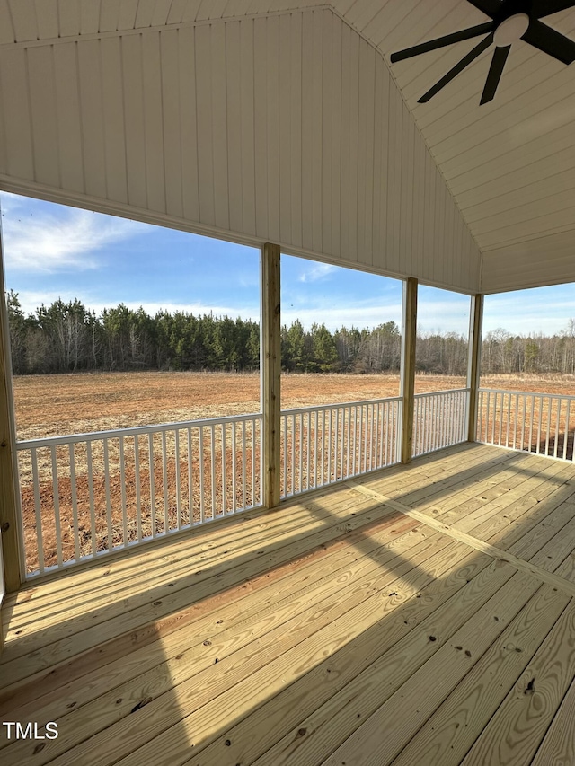 deck featuring a ceiling fan