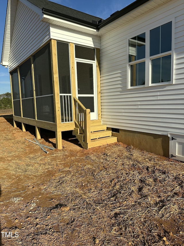 exterior space with crawl space