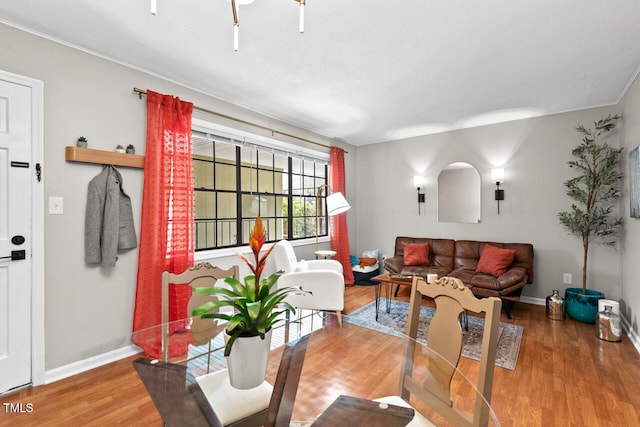 living room featuring hardwood / wood-style flooring