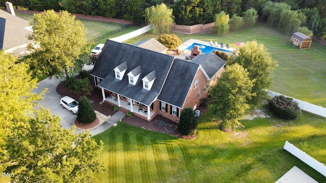 166 Weldon Dr, Clayton, NC 27520 - aerial view of property and surrounding area with a pool area
