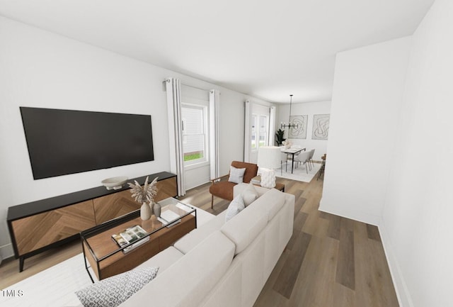 living room featuring hardwood / wood-style flooring