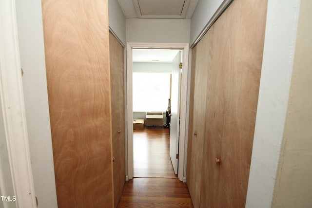 hallway featuring hardwood / wood-style floors