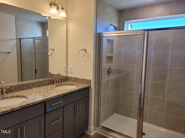 3618 Tarmac Rd Unit Ep 130, Wilson, NC 27896 - bathroom featuring a shower stall and double vanity