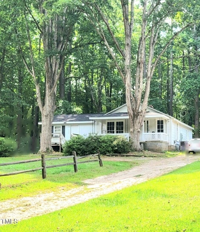 325 Ranch Farm Rd Unit A B, Raleigh, NC 27603 - view of front of property featuring dirt driveway and a porch