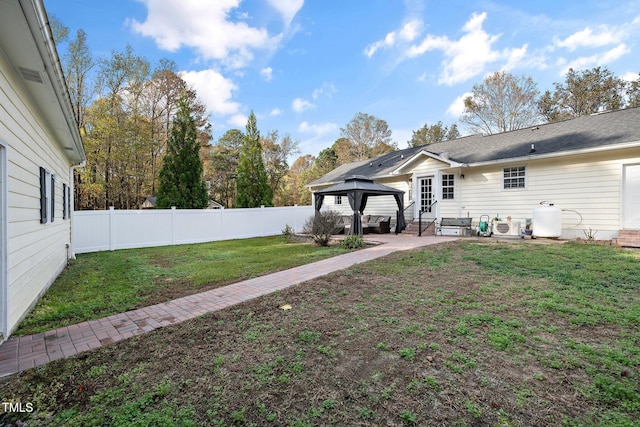 view of yard with a gazebo