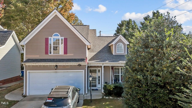 view of front of property featuring a garage