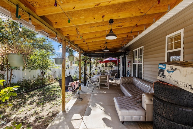 view of patio / terrace with ceiling fan