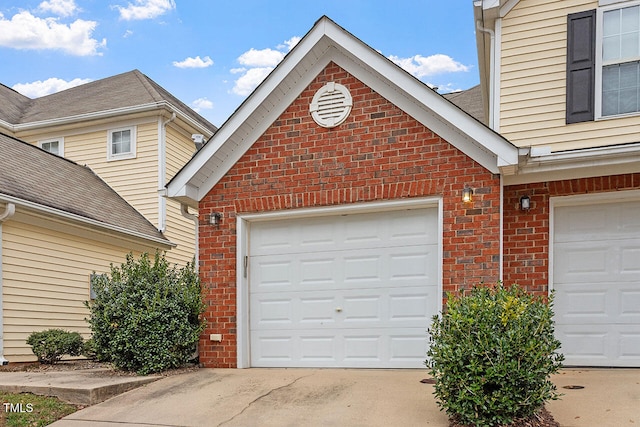 view of garage