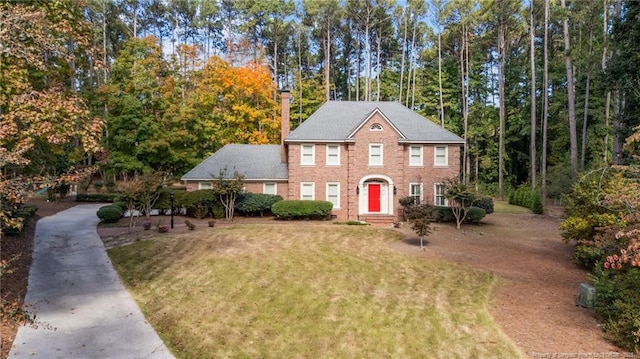 colonial house with a front yard