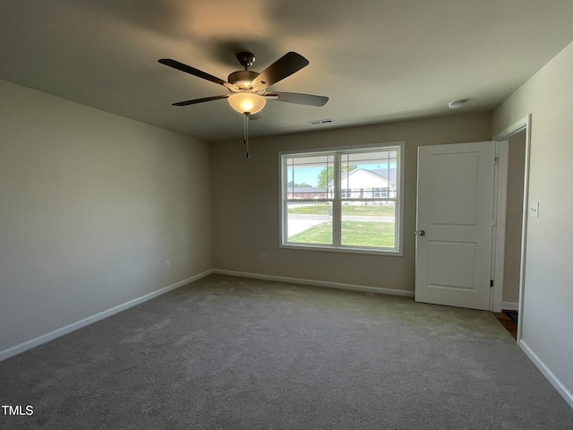 108 Pate Landing Dr, Selma, NC 27576 - spare room with ceiling fan, baseboards, carpet, and visible vents