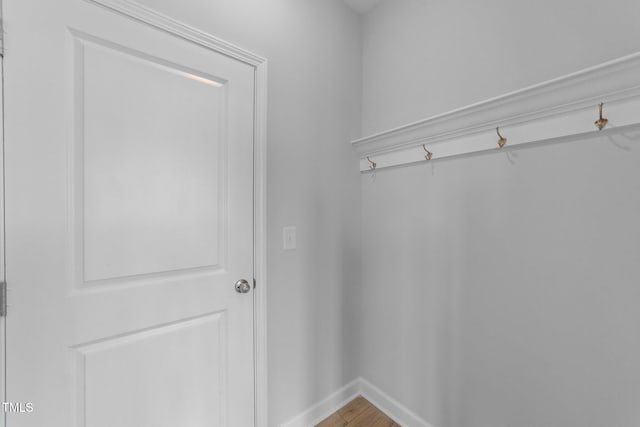 walk in closet featuring wood-type flooring