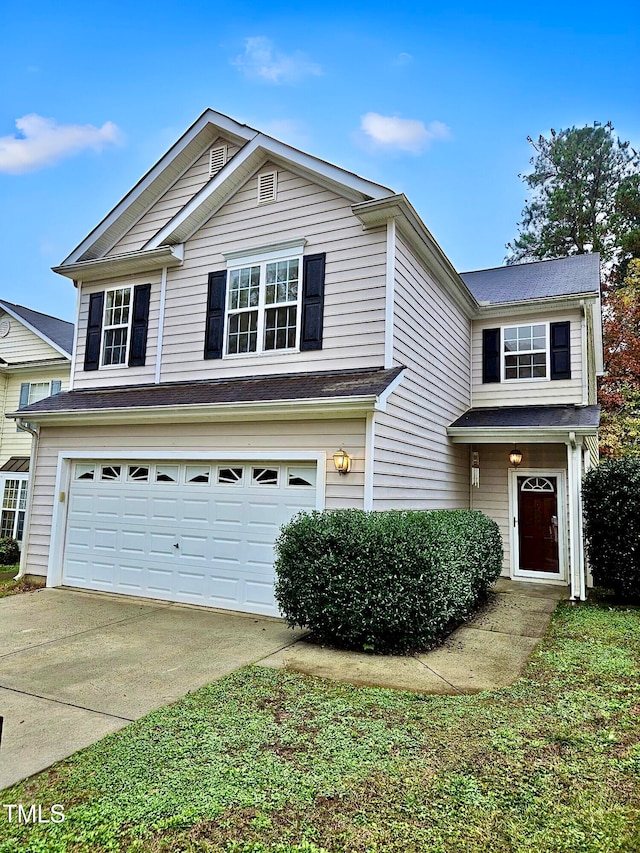 view of front facade with a garage